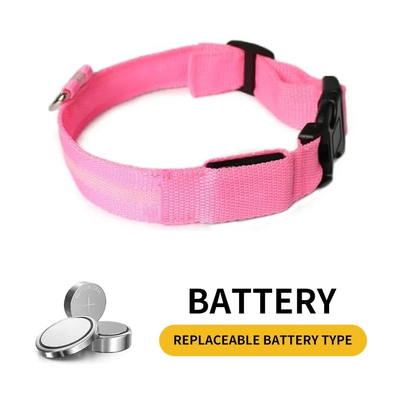 Custom Waterproof Flashing Light Up Reflective Pet Collar, Adjustable Recharge, Luxury LED Dog Luminous Collar, Dog Para Perro