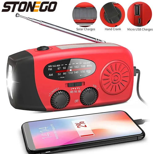 RADIO EMERGENCIA CON LINTERNA Y CARGADOR USB