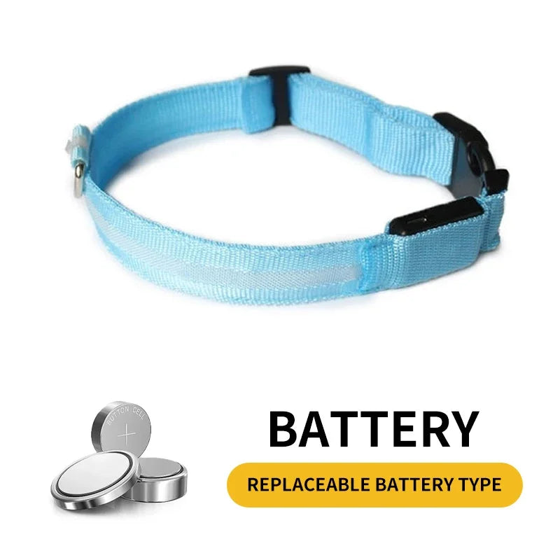 Custom Waterproof Flashing Light Up Reflective Pet Collar, Adjustable Recharge, Luxury LED Dog Luminous Collar, Dog Para Perro