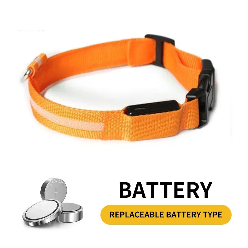 Custom Waterproof Flashing Light Up Reflective Pet Collar, Adjustable Recharge, Luxury LED Dog Luminous Collar, Dog Para Perro