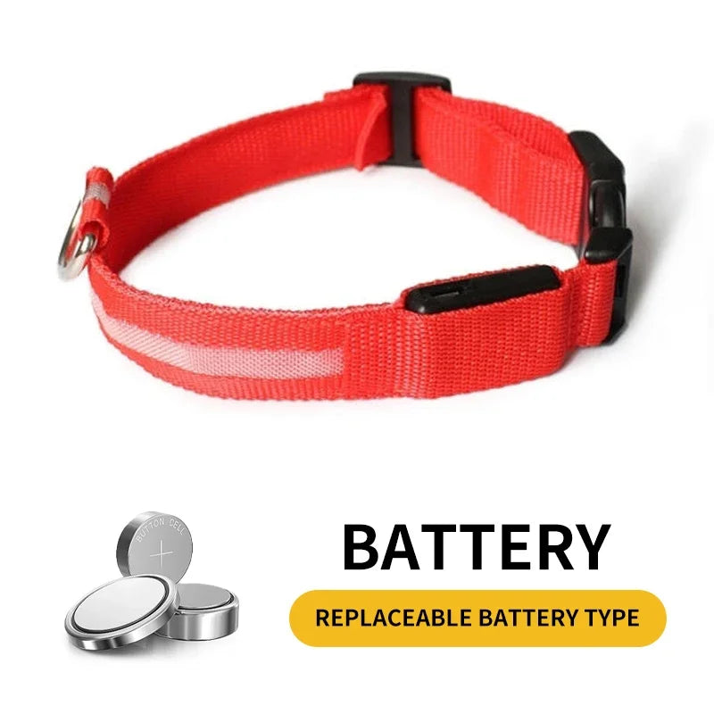 Custom Waterproof Flashing Light Up Reflective Pet Collar, Adjustable Recharge, Luxury LED Dog Luminous Collar, Dog Para Perro