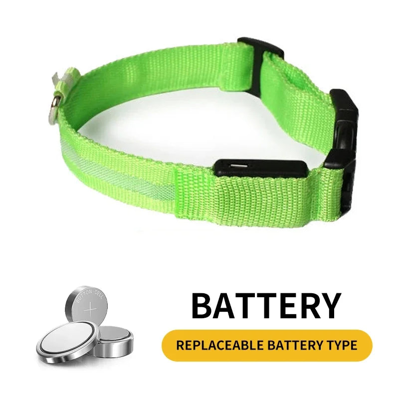 Custom Waterproof Flashing Light Up Reflective Pet Collar, Adjustable Recharge, Luxury LED Dog Luminous Collar, Dog Para Perro