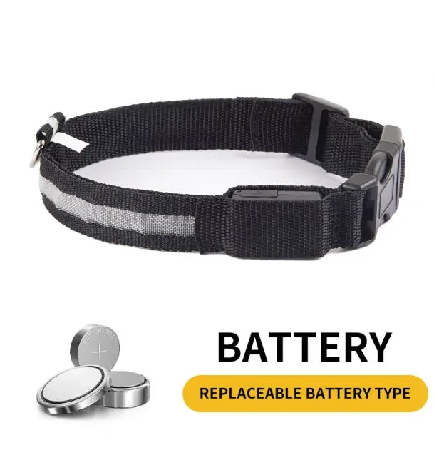 Custom Waterproof Flashing Light Up Reflective Pet Collar, Adjustable Recharge, Luxury LED Dog Luminous Collar, Dog Para Perro
