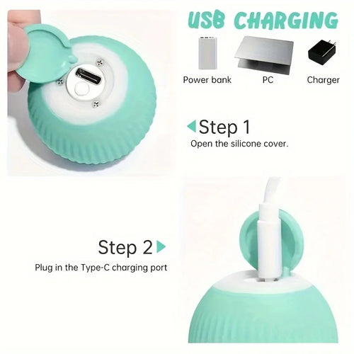 Automatic Moving Dog Toy Ball Smart USB Jumping Rotating Interactive Dog Chew Toy Ball for Puppy Ball Toys